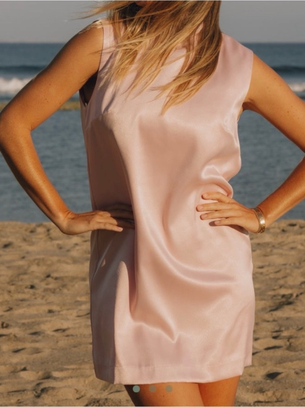 Daily Drills Blush Pink Satin Mini Dress
